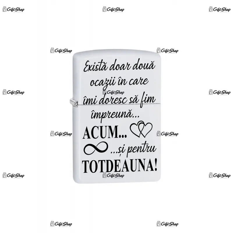 Exista doar doua ocazii, bricheta metalica gravata laser cu mesaj